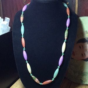 Adventurine Citrine Goldstone Unakite Semiprecious Stone Necklace 29”L EVC